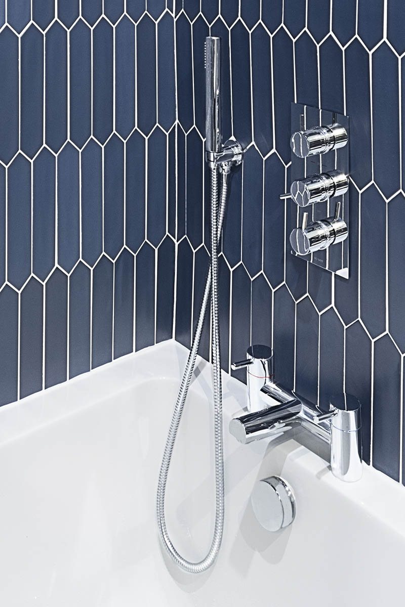 Modern blue bathroom Raison Home